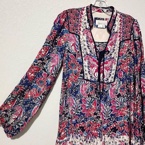 Anthropologie Spliced Tunic Dress S Boho Pheasant Folk Cottage - Picture 6 of 11